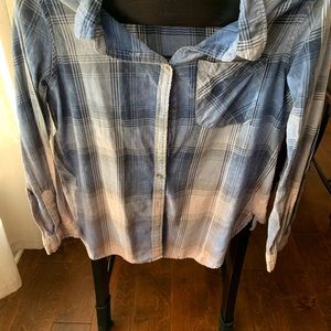 Blue Plaid Button Shirt